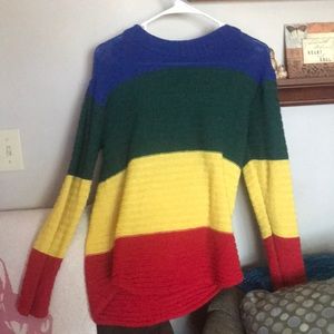 Rainbow striped sweater